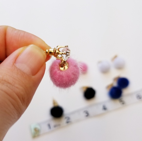 Pom Pom Fuzzy Round Ball Drop Dangling - Picture 4 of 6